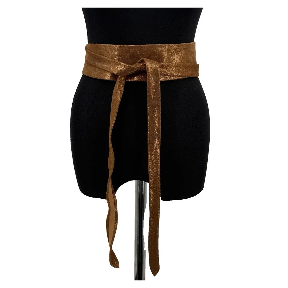 Ada Collection Light Brown Leather Classic Wrap Belt Made in Argentina NWT New
